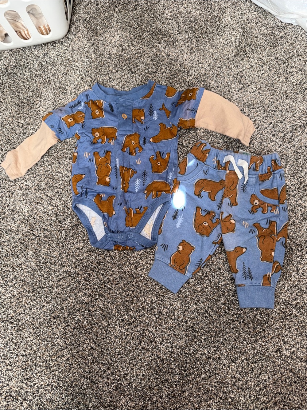 Garanimals Blue and Brown Bear Print Matching Set